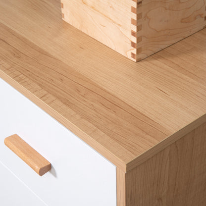 Chest of Drawers with 3 Drawers, Bedroom Cabinet, Storage Organizer for Living Room, White and Natural