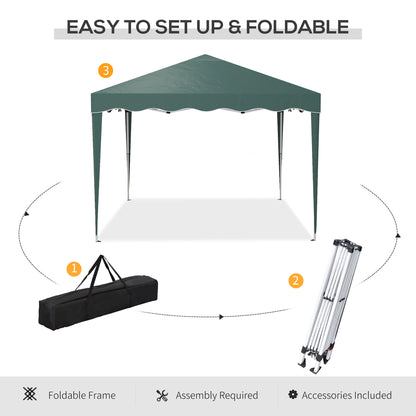 Outsunny 3 x 3m Pop Up Gazebo, Outdoor Camping Gazebo Party Tent with Carry Bag
