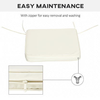 Outsunny Set of 6 Piece Garden Chair Cushions, 42Lx42Wx5T cm - Cream White