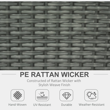 Outsunny 6 Piece Outdoor Rattan Wicker Furniture Set with 3-Seat Sofa, 2 Single Sofas, 2 Footstools and Coffee Table