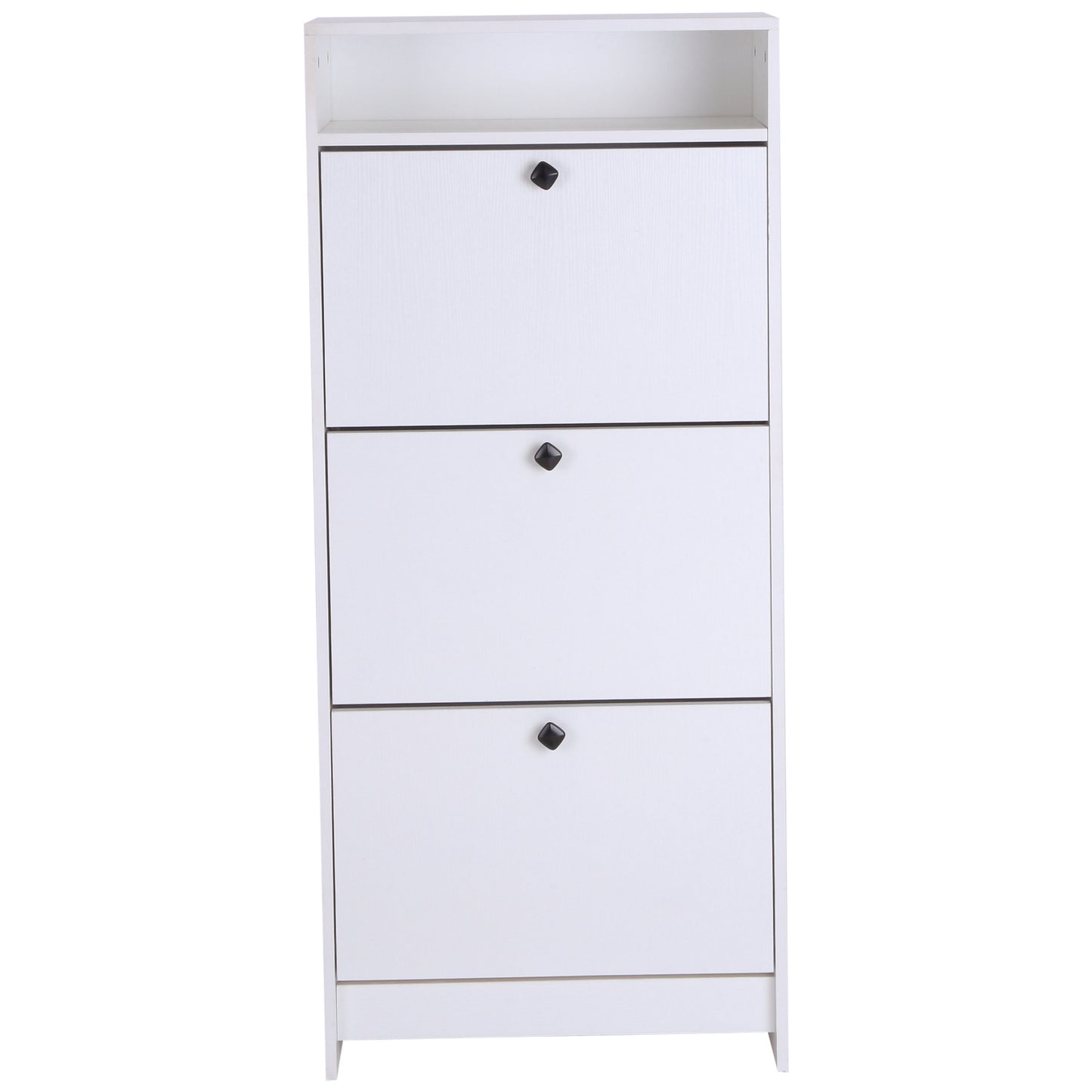 Shoe Storage Cabinet Cupboard Organiser Rack With 3 Drawers, Chipboard-White