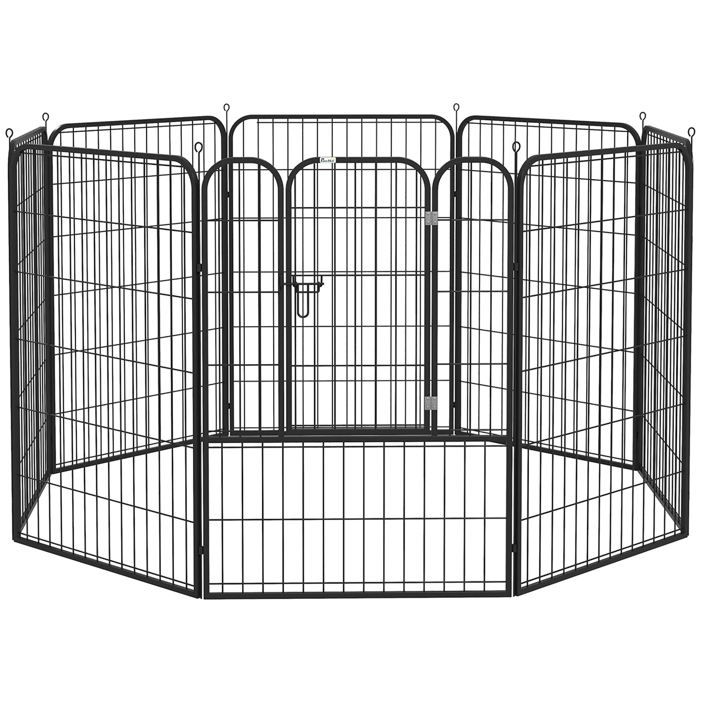 PawHut Heavy Duty 8 Panel Dog Play Pen Pet Playpen for Puppy Rabbit Enclosure Foldable Indoor Outdoor 80 x 100 cm