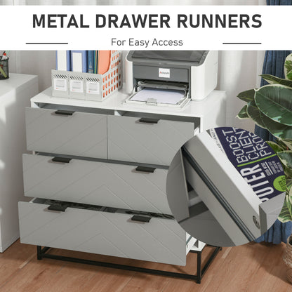 Chest of Drawers with Metal Handles Freestanding Dresser for Bedroom, Living Room