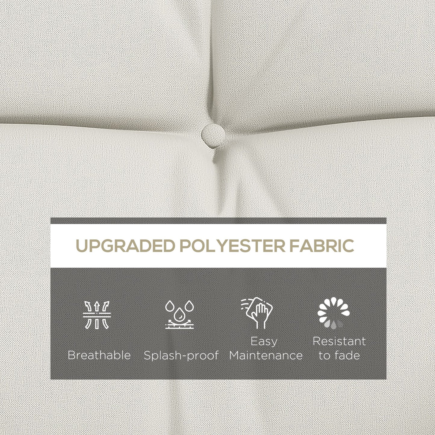 Outsunny 4-Piece Back and Seat Cushion Replacement with 2 Pillows, Patio Chair Cushions Set with Ties, White