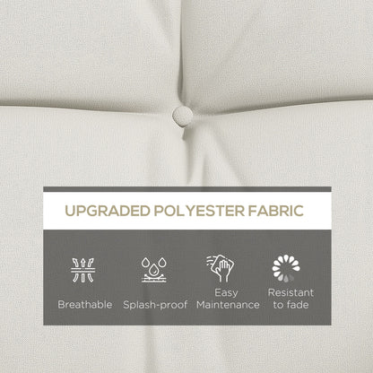 Outsunny 4-Piece Back and Seat Cushion Replacement with 2 Pillows, Patio Chair Cushions Set with Ties, White