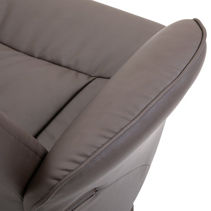 Luxury Executive Recliner Chair High Back and Footstool Armchair Lounge Seat Brown