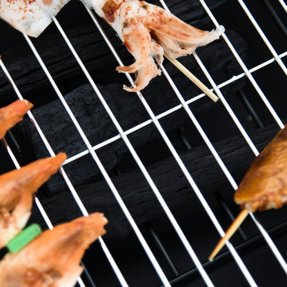 Outsunny 3 in 1 Square Fire Pit Square Table Metal Brazier for Garden, Patio with BBQ Grill Shelf, Spark Screen Cover, Grate, Poker, 76 x 76 x 47cm