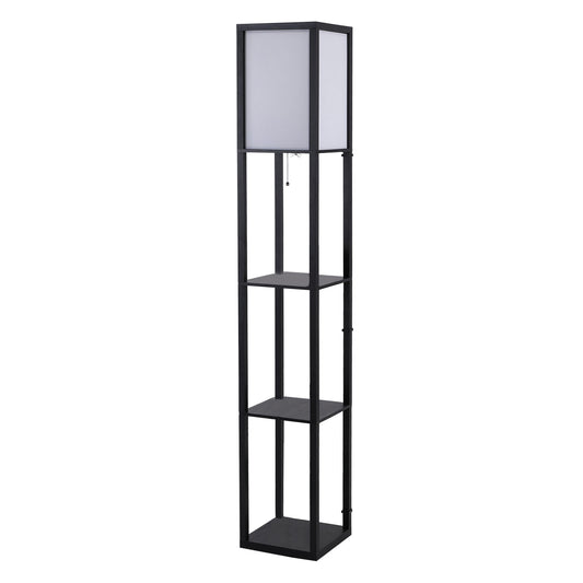 Modern Shelf Floor Lamp Soft Light 4-tier Open Shelves Living Room Storage Display