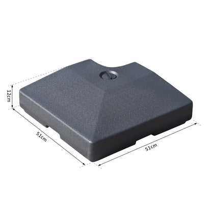 Outsunny 4 Pieces Portable Sand or Water Fillable Parasol Base Cross Stand Weights Square Holder Cantilever Garden (Pole&Cross Stand NOT INCLUDED)