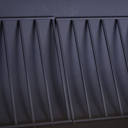 Outsunny Charcoal Barbecue Grill Garden Portable BBQ  Trolley w/ Offset Smoker Combo, Handy Shelves and On-lid Thermometer