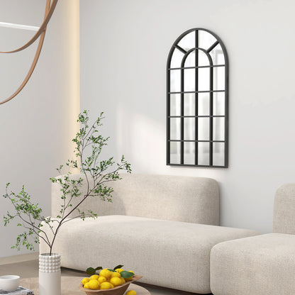 Arched Decorative Wall Mirror for Bedroom Living Room, Modern Window Bathroom Mirror for Home Decor 110 x 62 cm