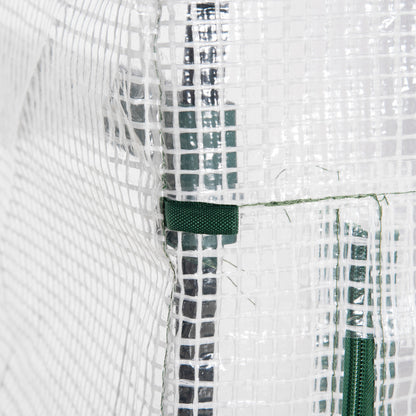 Outsunny 4 Tier Mini Greenhouse, Portable Green House with Steel Frame, PE Cover, Roll-up Door, 70 x 50 x 160 cm, White