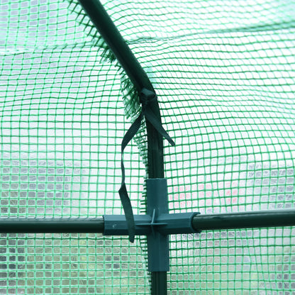 Outsunny  Hexagon Walk In Garden Greenhouse PE Planter Flower Growth with Zipped Door 225 x 194 x 215H cm