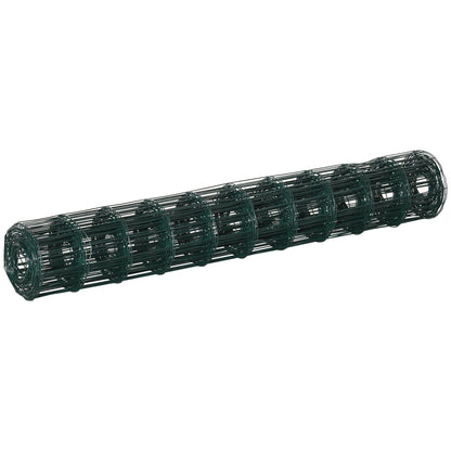 1m x 10m Chicken Wire Mesh, Foldable PVC Coated Welded Garden Fence, Roll Poultry Netting, for Rabbit, Green