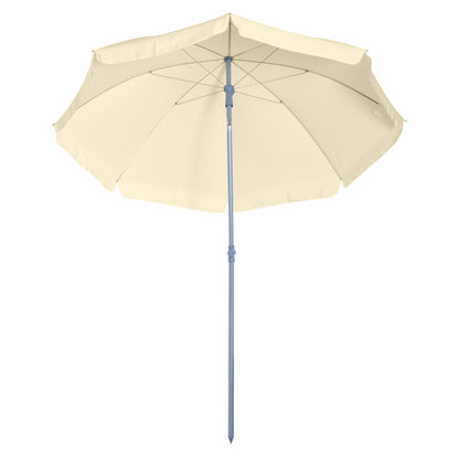Outsunny 2.2M Tilt Beach Umbrella Parasol-Cream White