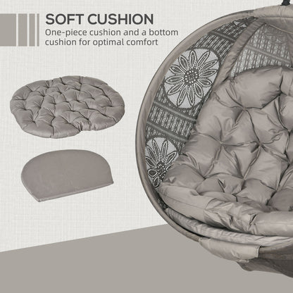 Outsunny Round Egg Basket Chair, with Steel Stand