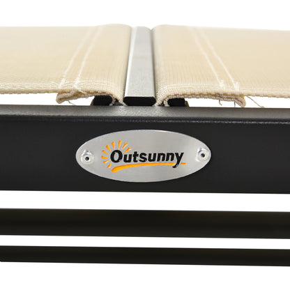 Outsunny 2-Person Outdoor Glider Bench Patio Double Swing Gliding Chair Loveseat w/Power Coated Steel Frame for Backyard Garden Porch, Beige