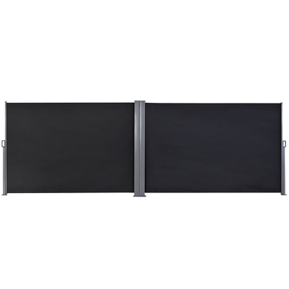 Outsunny Steel Frame Retractable Double Side Awning Grey