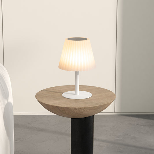 Outsunny Outdoor Solar Table Lamp, Cordless LED Desk Lamp with Rechargeable Battery, Dimming Brightness, USB, Auto On/Off