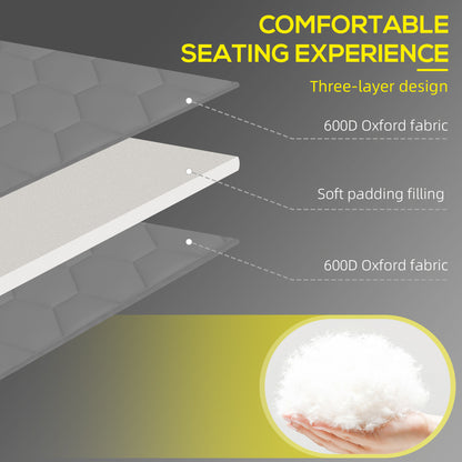 Outsunny Foldable Sun Lounger with 5 Level Reclining Back Outdoor Tanning Chair, Build In Padded Seat With Side Pocket - Grey