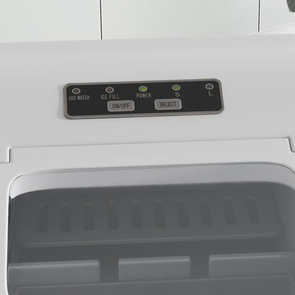 Portable Bullet Ice Cube Maker Machine Countertop, Automatic Cleaning, Visible Window Scoop And Basket For Kitchen - White