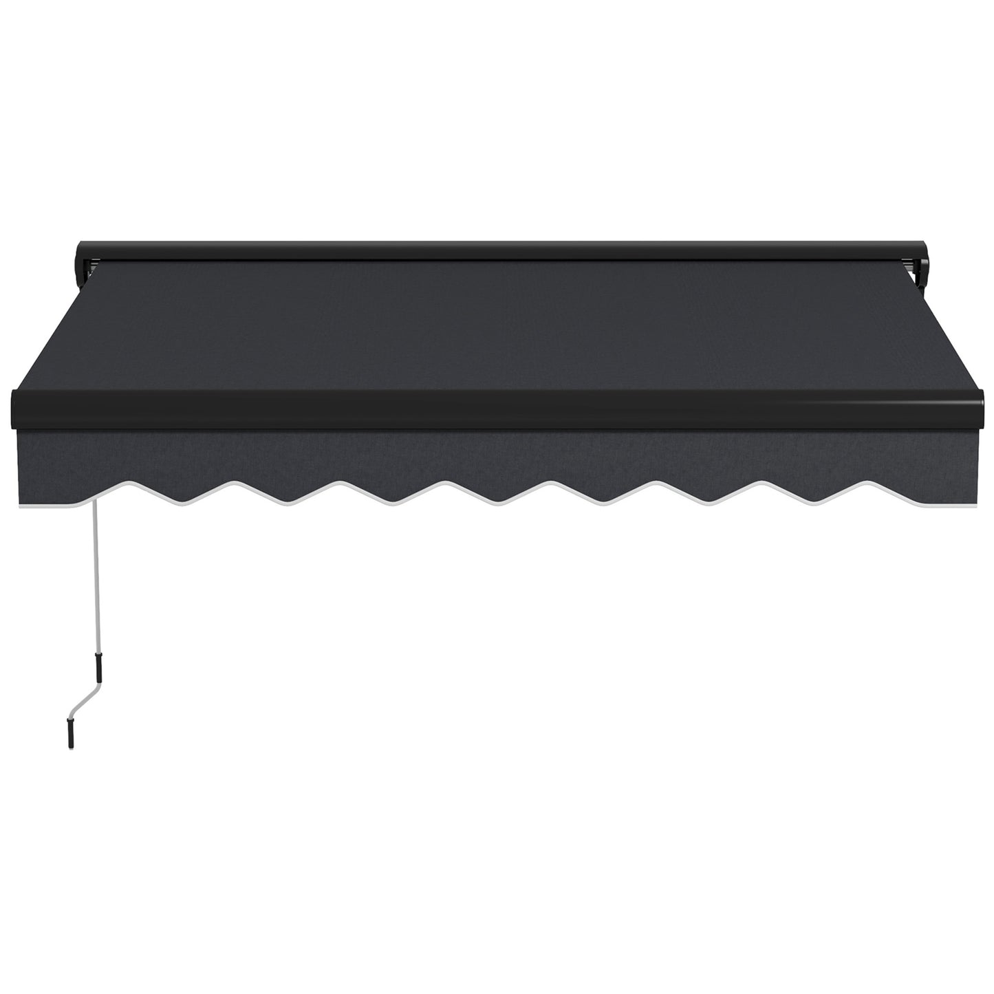 Outsunny 3 x 2.5m Electric Awning with LED Light, Aluminium Frame Retractable Awning Sun Canopies for Patio Door Window