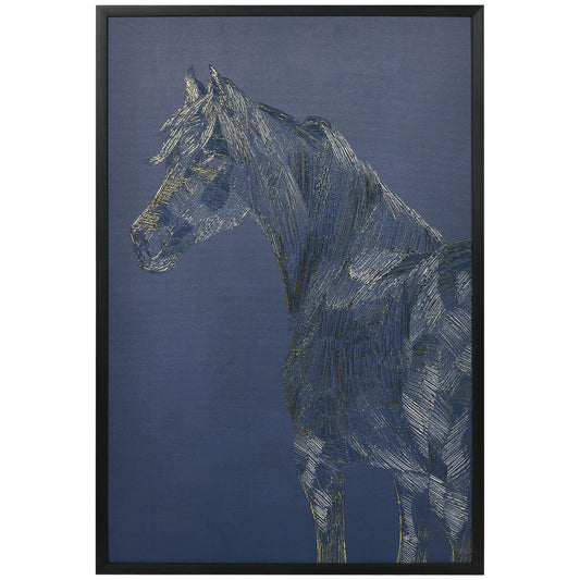 Canvas Wall Art Gold Textured Horse, Wall Pictures for Living Room Bedroom Decor, 93 x 63 cm