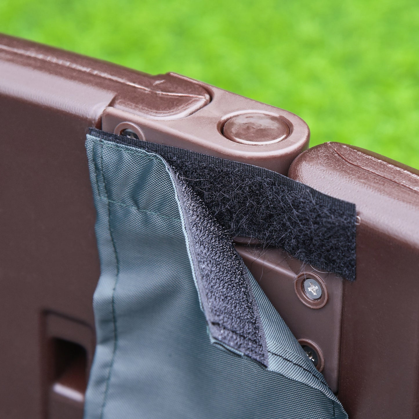 Outsunny Kids Outdoor Round Sandbox w/ Waterproof Oxford Canopy Bottom Fabric Liner Children Playset for 3-12 years old Backyard Brown