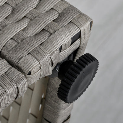 Outsunny 6 Piece Outdoor Patio PE Rattan Wicker Tempered Glass Dining Table Sets for Garden Backyard w/ Cushions & Mixed Grey