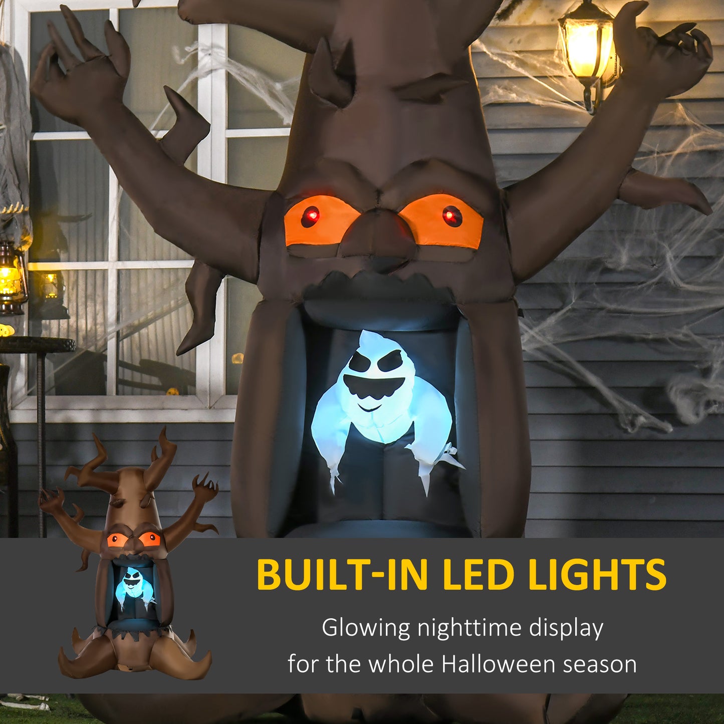 Inflatable Halloween Floating Ghost Tree with LED Light Outdoor Decoration 8FT 2.4m