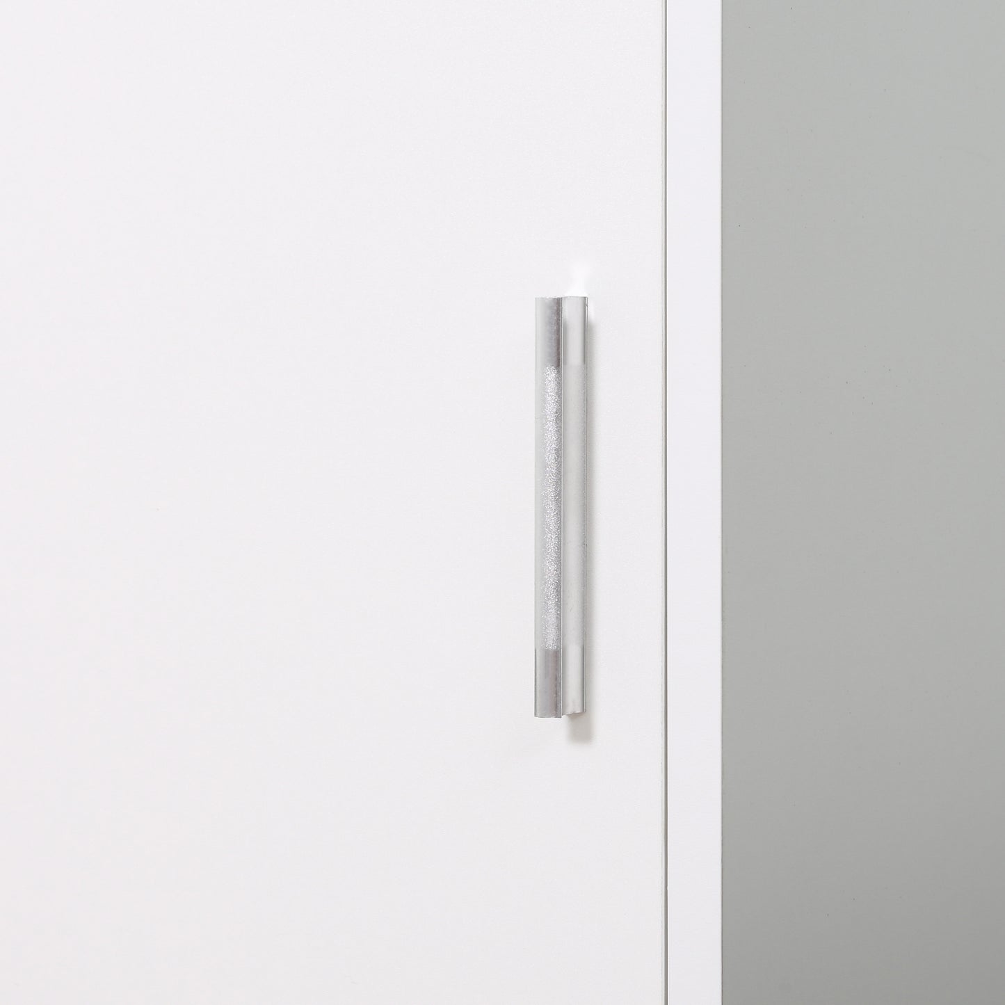 Kleankin Tall Mirrored Bathroom Cabinet, Bathroom Storage Cupboard, Floor Standing Tallboy Unit with Adjustable Shelf, White