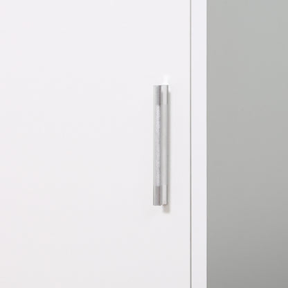 Kleankin Tall Mirrored Bathroom Cabinet, Bathroom Storage Cupboard, Floor Standing Tallboy Unit with Adjustable Shelf, White