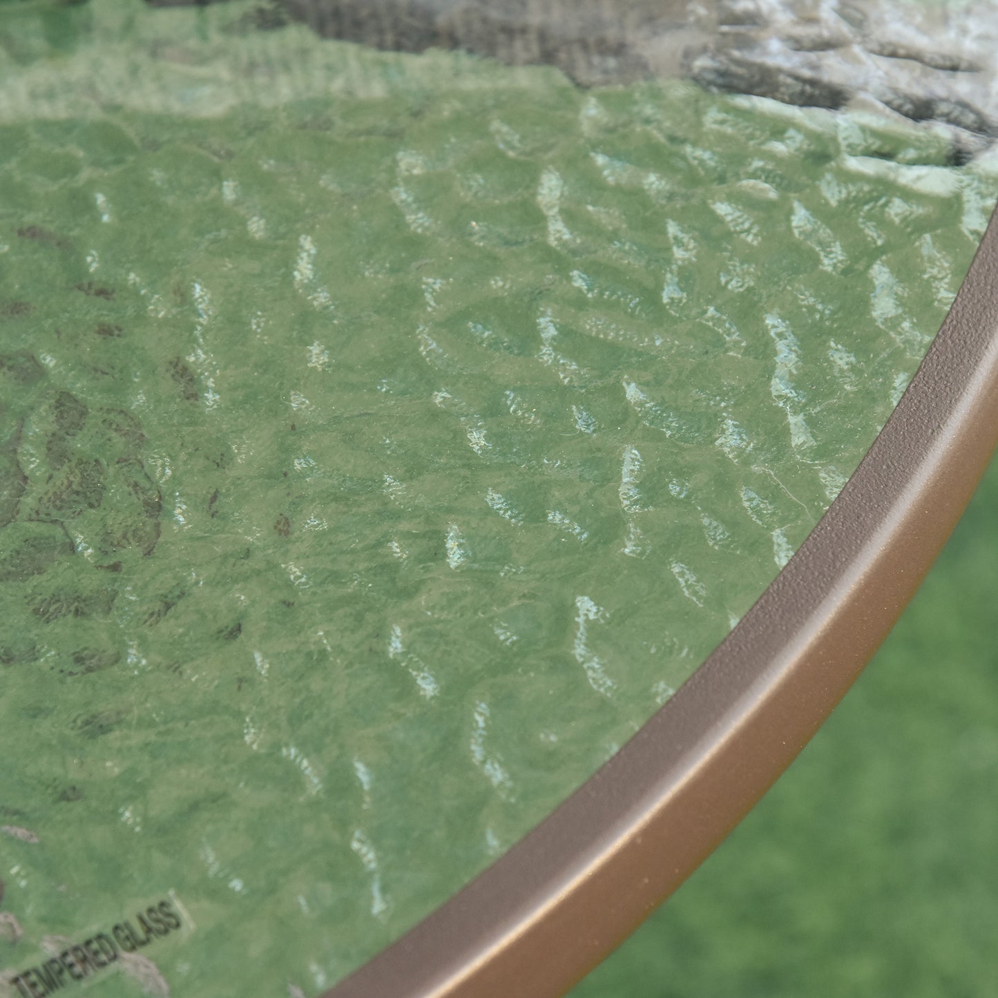 Outsunny Garden Patio Texteline Folding Chairs Plus Table and Parasol Furniture Bistro Set - Beige (6-Piece)