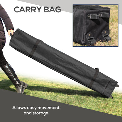 Outsunny 3 x 3(m) Pop Up Gazebo With Mosquito Netting 1 Person Easy Up Marquee Party Tent 1-Button Push Double Roof Instant Shelter - Khaki