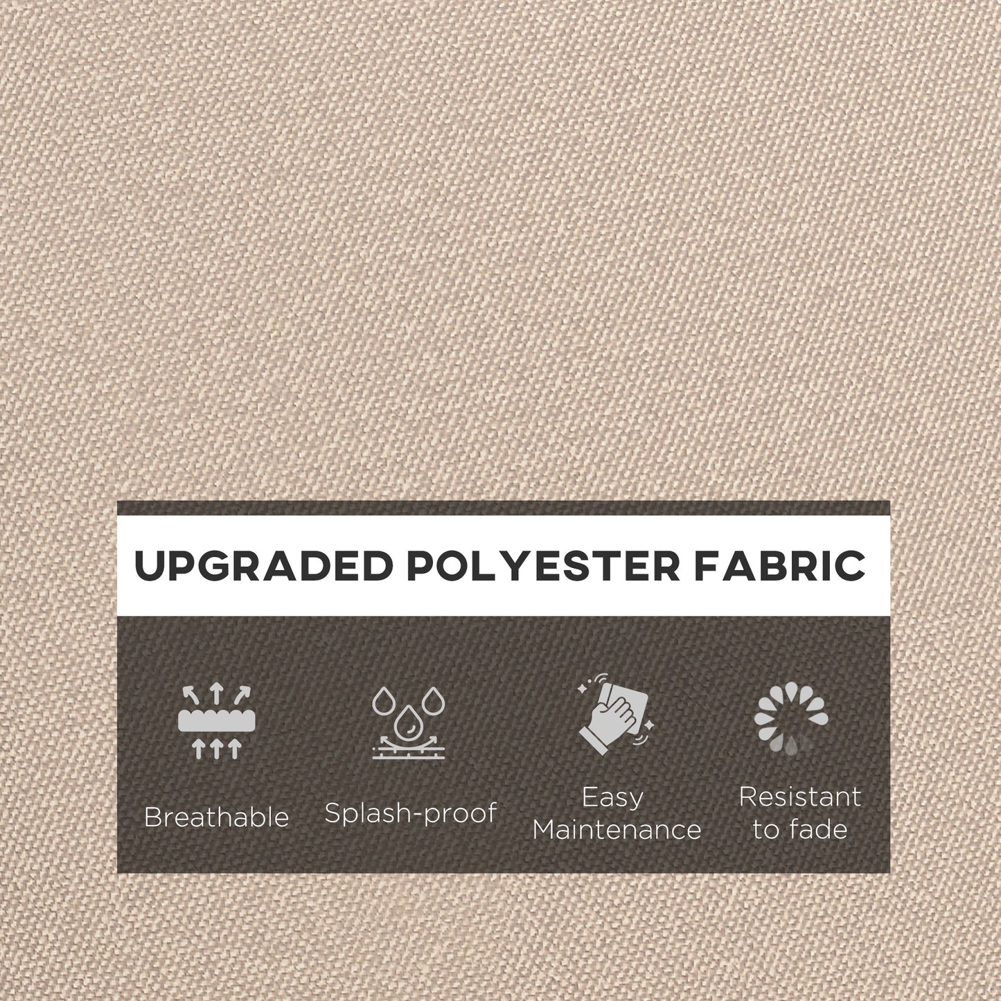 Outsunny 1-Piece Back and Seat Cushion Pillow Replacement, Patio Chair Cushion Set for Indoor Outdoor, Beige