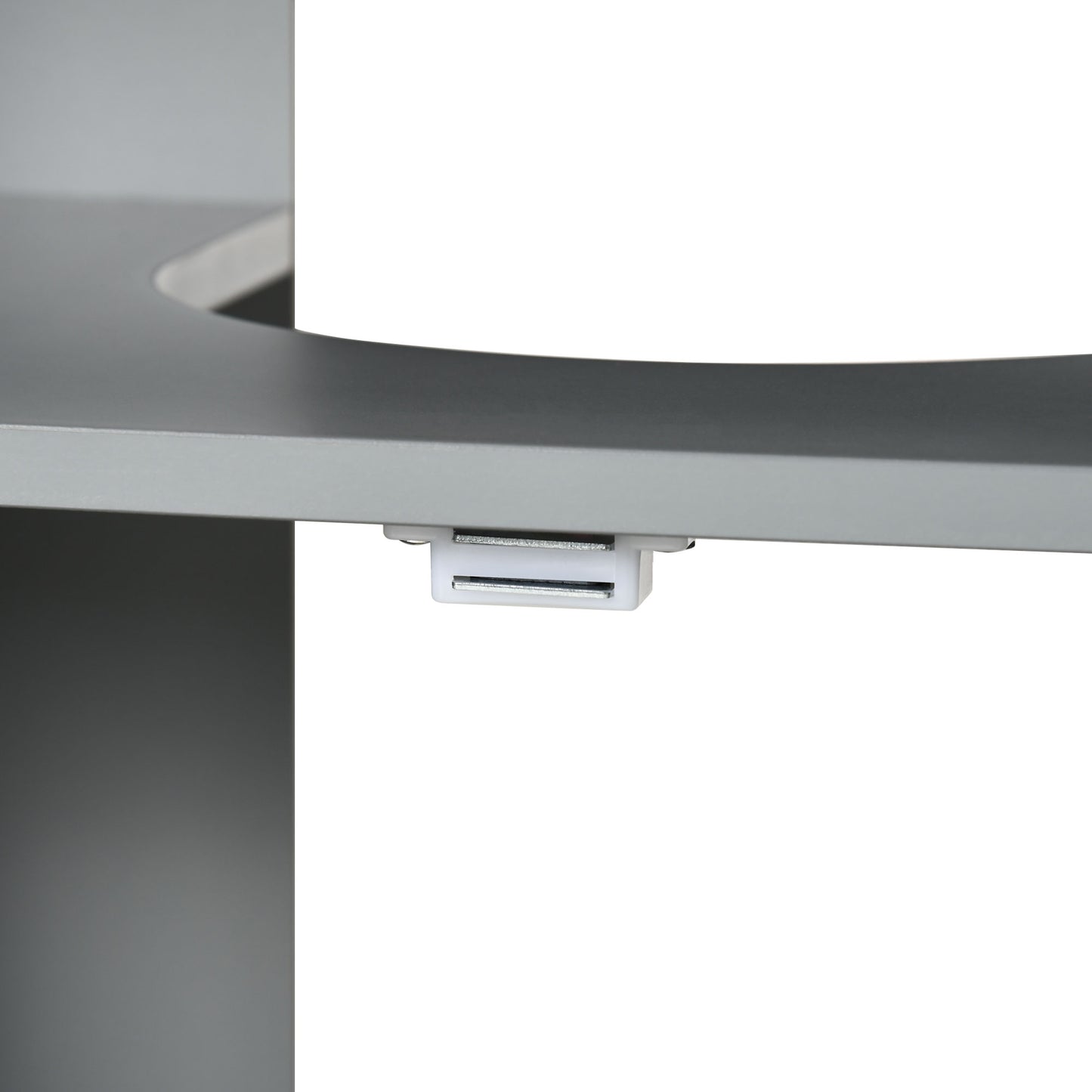 Kleankin Pedestal Under Sink Cabinet with Double Doors, Modern Bathroom Vanity Storage Unit with Shelves, Light Grey