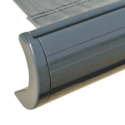 Outsunny Cassette Electric Motorised Manual Awning Door Window Patio Canopy Retractable Sun Shade w/ R/C & LED, 300x250cm Grey