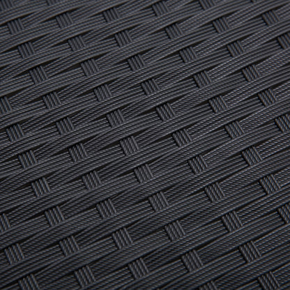 Outsunny 4PC Rattan Garden Furniture Set 2 Single Sofa Arm Chairs 1 Bench Loveseat with Cushions & Coffee Table Patio Backyard Wicker Weave