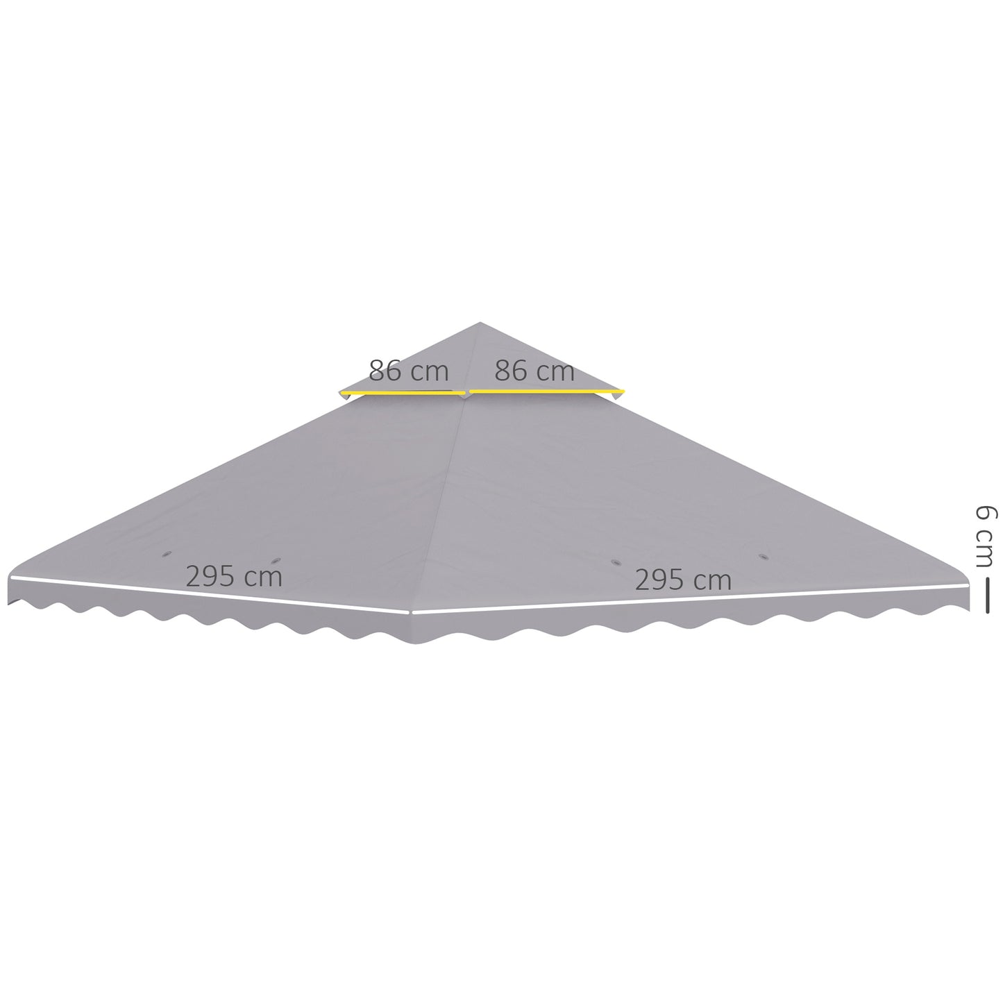 Outsunny 3 x 3 (m) Gazebo Canopy Replacement Covers, 2-Tier Gazebo Roof Replacement (TOP ONLY), Light Grey