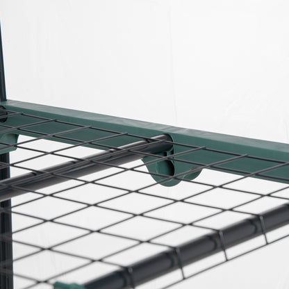 Outsunny 5 Tier Greenhouse Outdoor Flower Stand PVC Cover Portable Shed Metal Frame Transparent 69 x 49 x 193cm