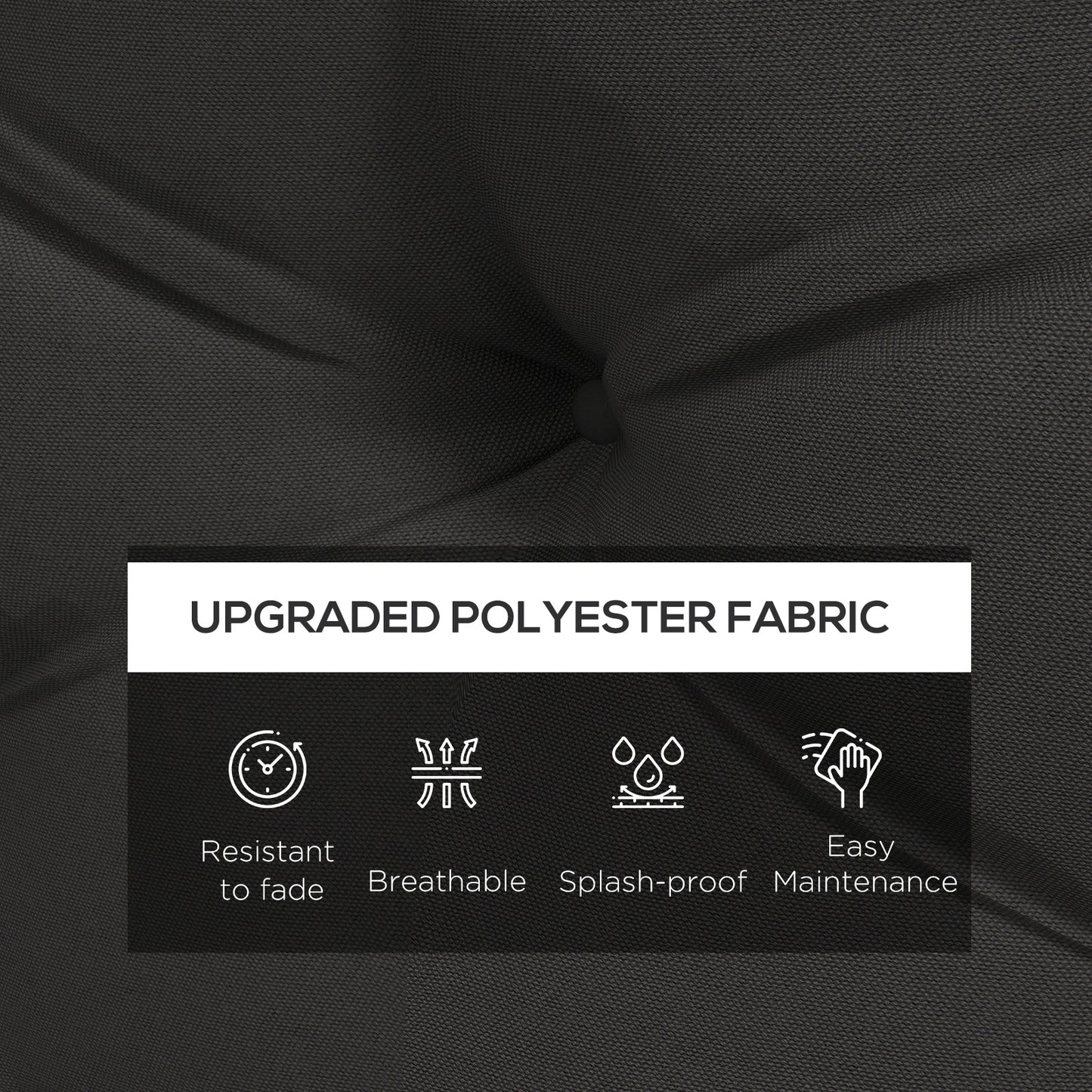 Outsunny 4-Piece Pallet Seat Cushions Back Pillows Replacement, Patio Chair Cushions Set for Indoor Outdoor, Charcoal Grey