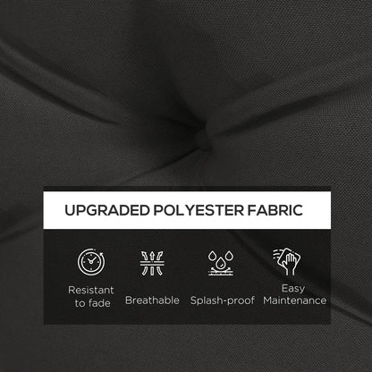 Outsunny 4-Piece Pallet Seat Cushions Back Pillows Replacement, Patio Chair Cushions Set for Indoor Outdoor, Charcoal Grey