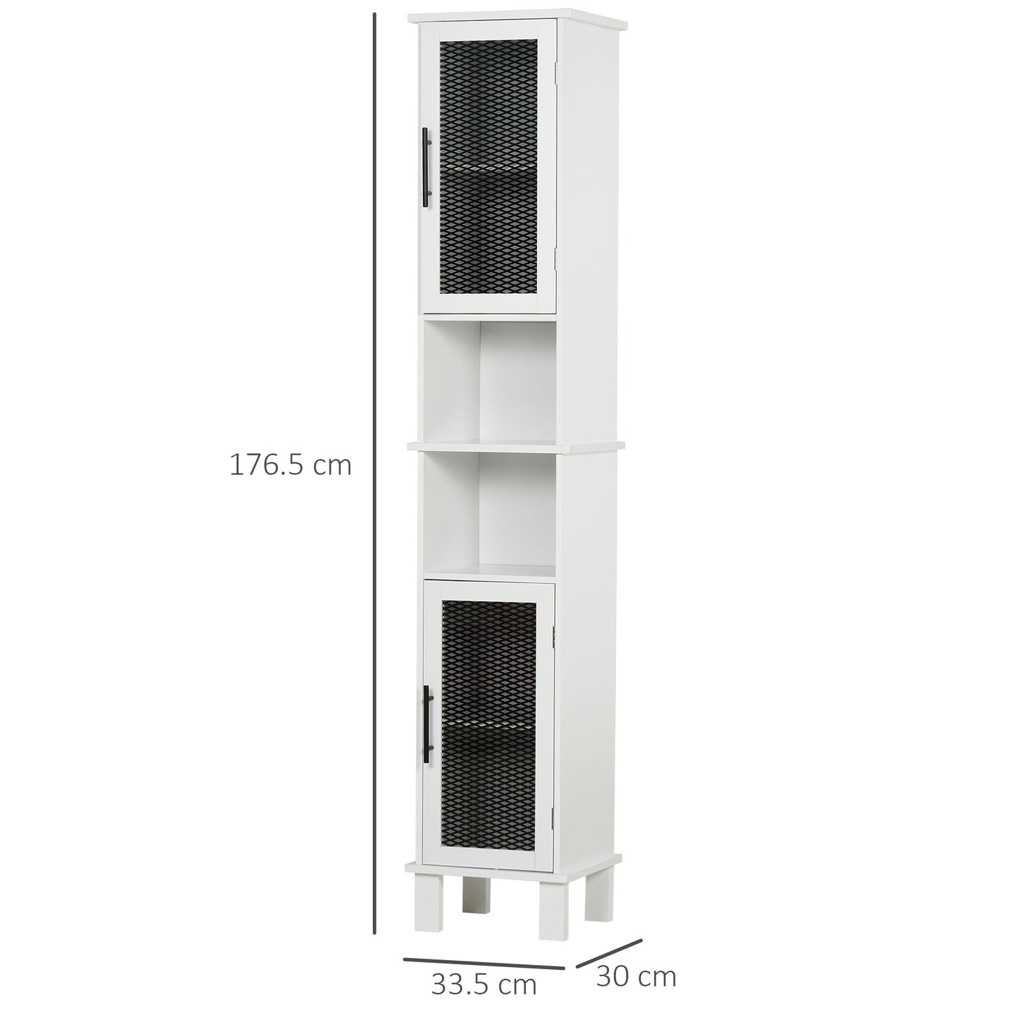 6-Tier Retro Bathroom Cabinet w/ Patterned Glass Doors Anti-Tilt Handles Melamine Coating 4 Legs Freestanding Tall Tower Furniture Monochrome