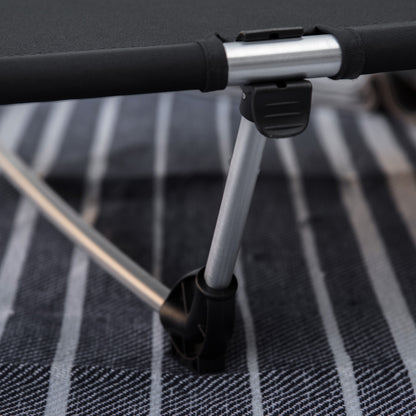 Outsunny Lightweight Camping Bed, Aluminium Portable Camp Cot Sleeping Bed w/Strong Support 150kg and Carry Bag for Adults Outdoor Overnighter Camping