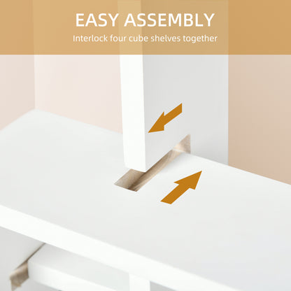Floating Shelves, Wall Mounted Interlocking Cube Shelves, Display Wall Shelf for Living Room, Bedroom, Hallways, White
