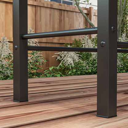 Outsunny BBQ Rotisserie Grill Roaster Charcoal Spit Roasting Machine for Chicken Turkey with 3-Level Grill Grate, Side Shelves