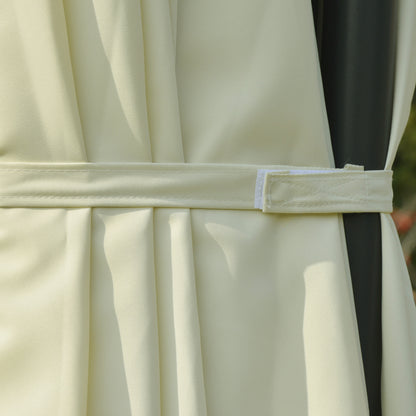 Outsunny Double Parasol Patio Umbrella Garden Sun Shade w/ Steel Pole 12 Support Ribs Crank Handle Easy Lift Twin Canopy - Beige