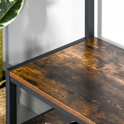 Coat Rack Stand, Free Standing Hall Tree, Coat Stand with Hooks, Bench and Shoe Rack, 100cm x 40cm x 184cm, Rustic Brown and Black