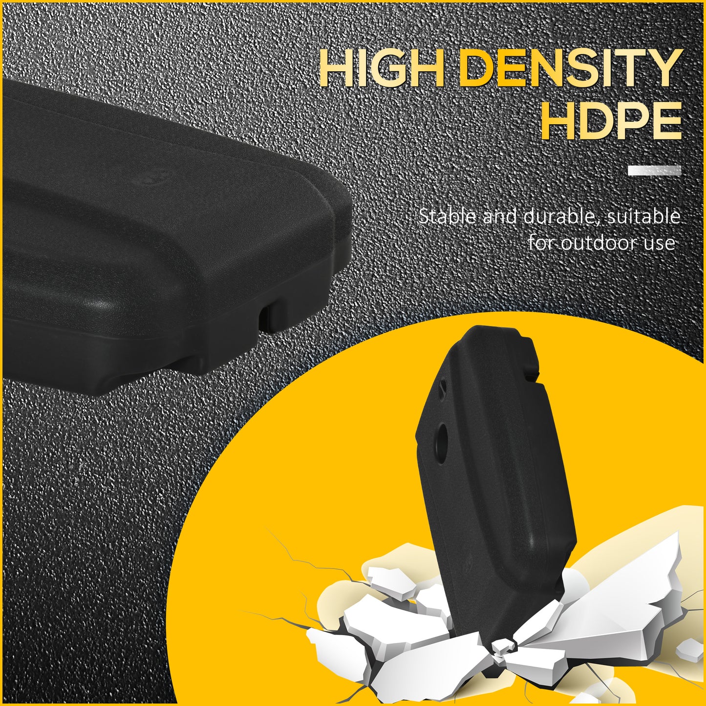 Outsunny 7.5kg Square Parasol Base Portable Umbrella Stand Weights for Cantilever Banana Parasol with Wheels, Water and Sand Filled, Up to 100kg