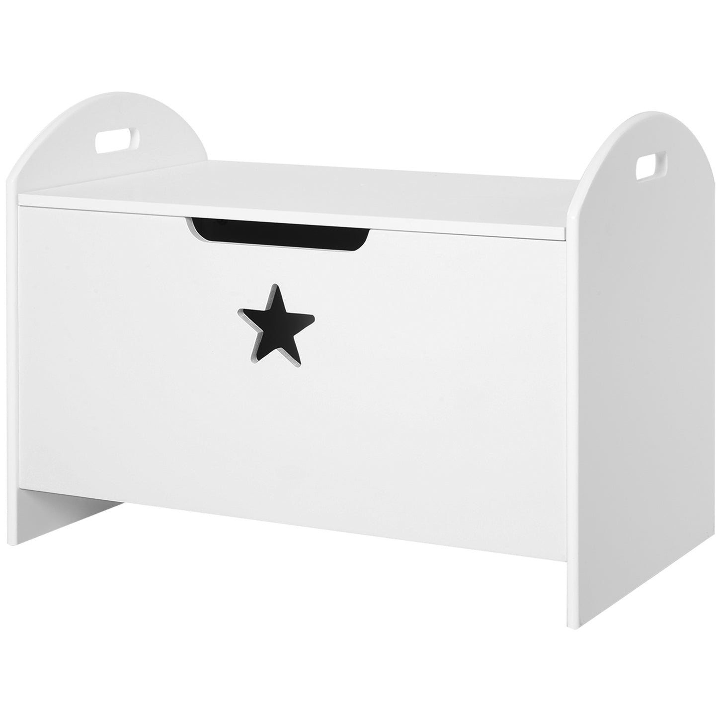 Children's Toy Storage Chest Box With Safety Hinge White